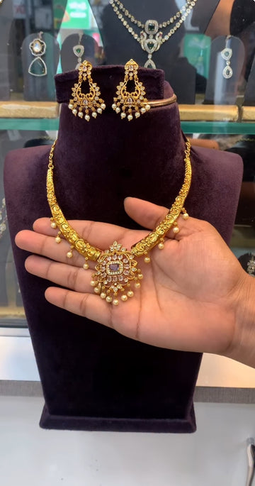 Beautiful kanti voilet stone neckset