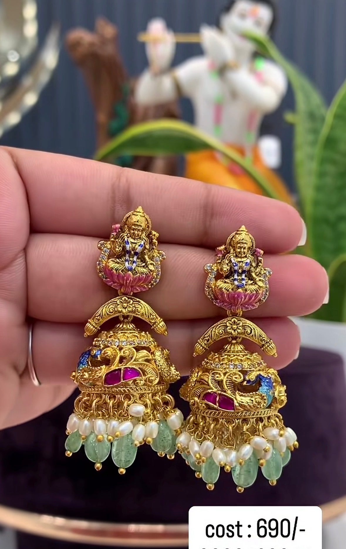 Beautiful meenakari jumkies