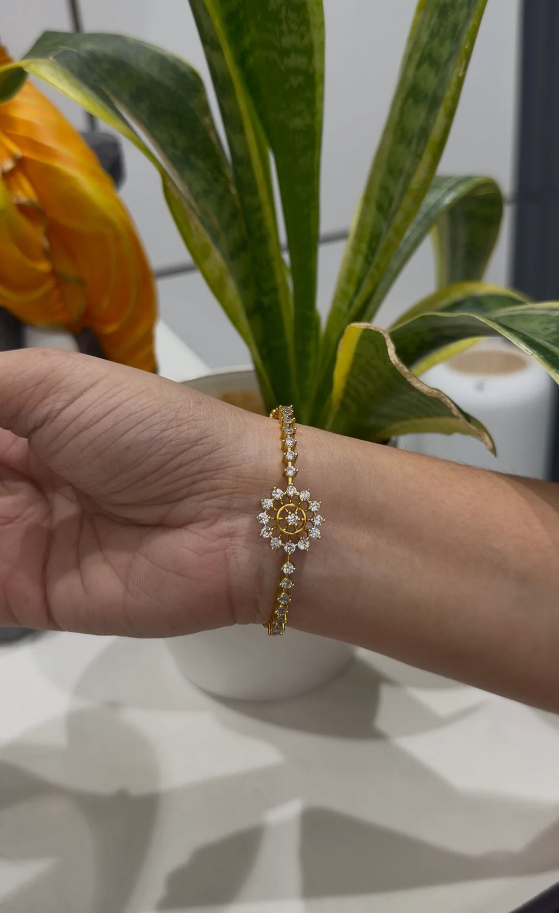 Beautiful white stone openable Bracelet