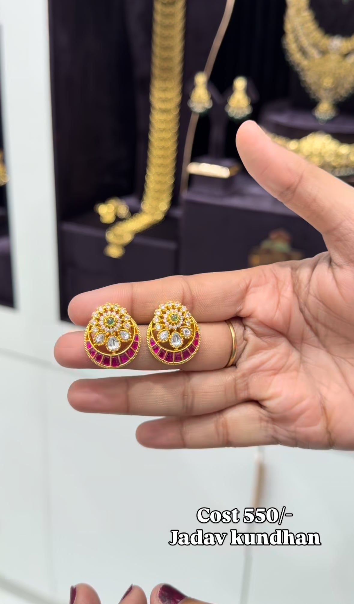 Beautiful jadav stone studs