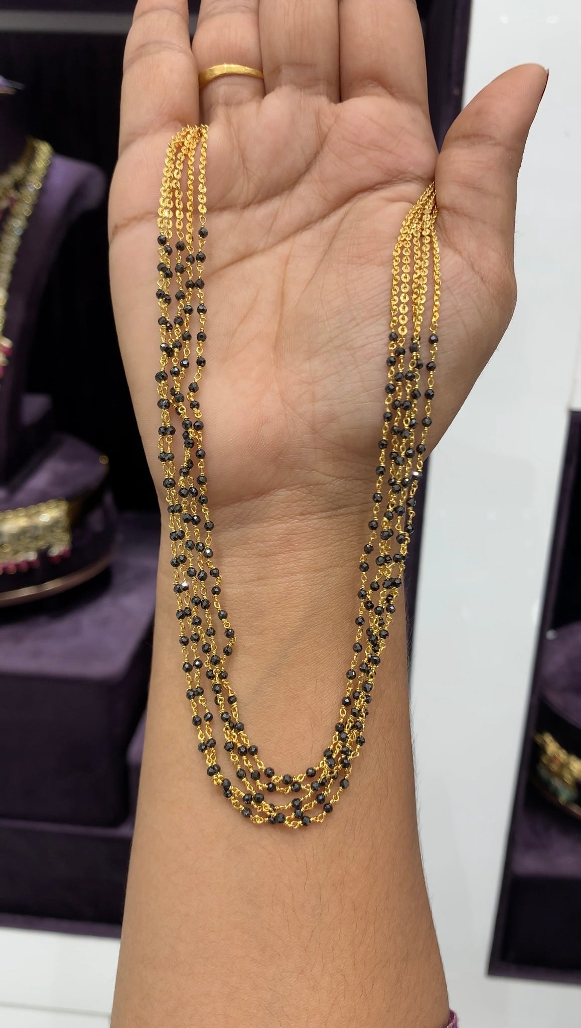 Beautiful 5 line Gunmetal Black beads