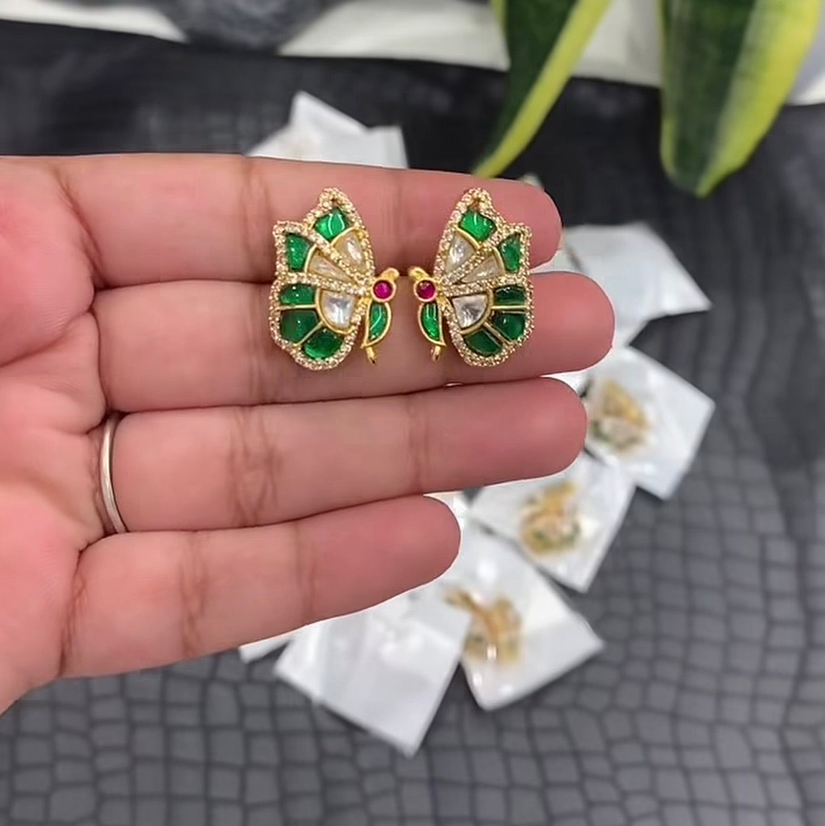 Beautiful Jadav Butterfly Earrings