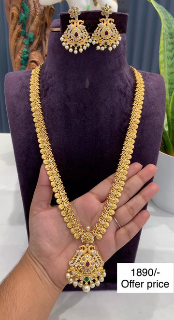 Beautiful cz long haram @ offer price