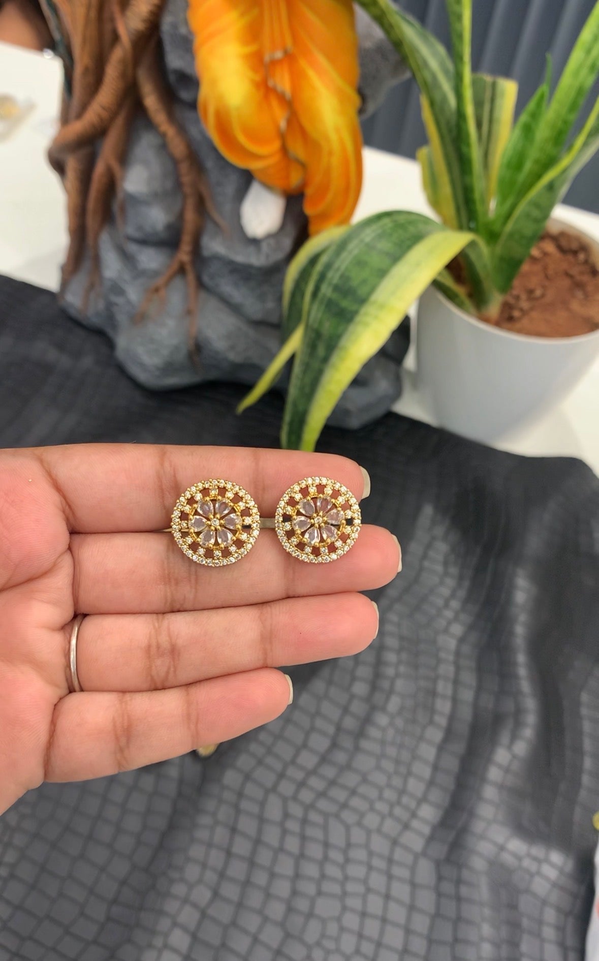 Beautiful white screwback studs