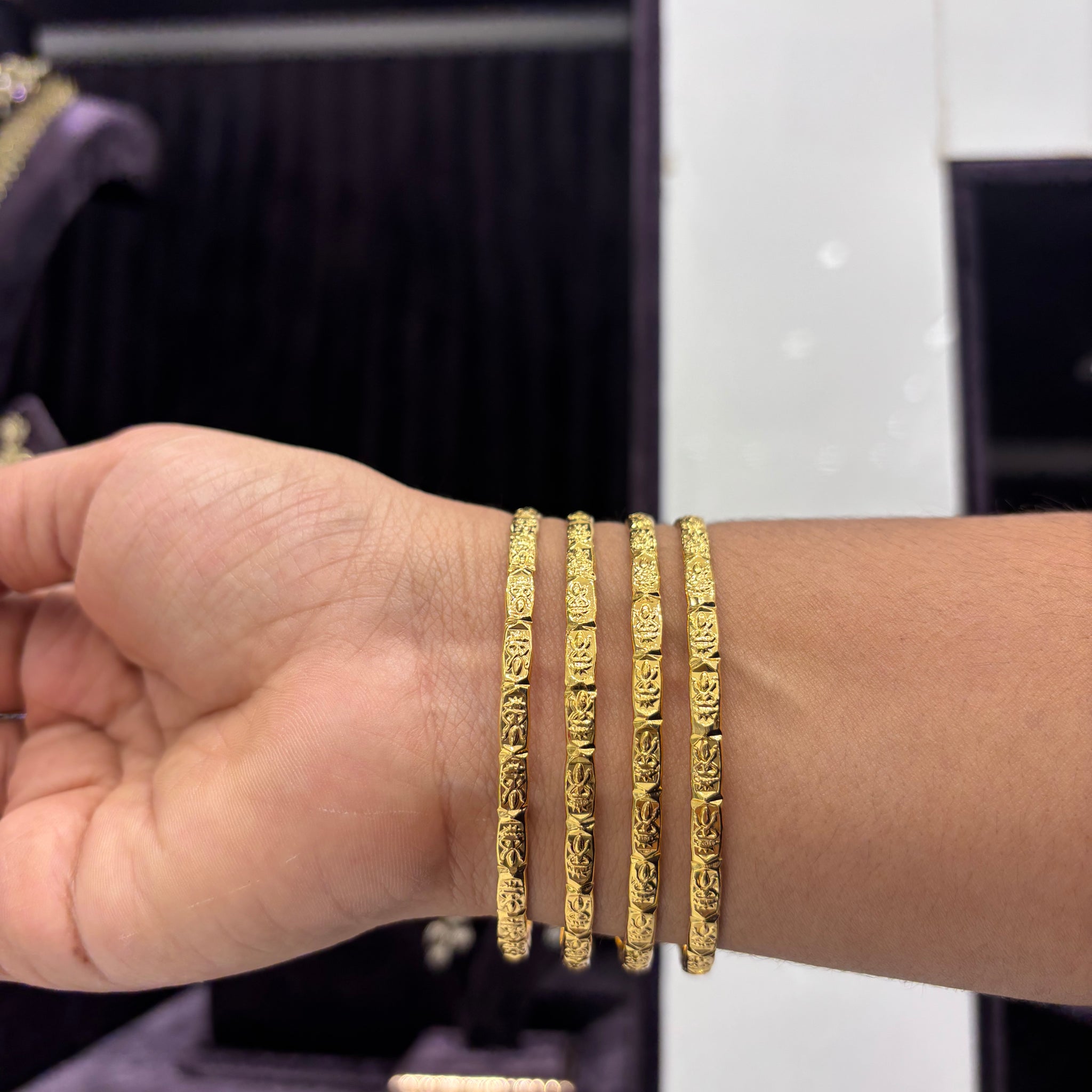 Microplated Gold Bangles (set of 4)