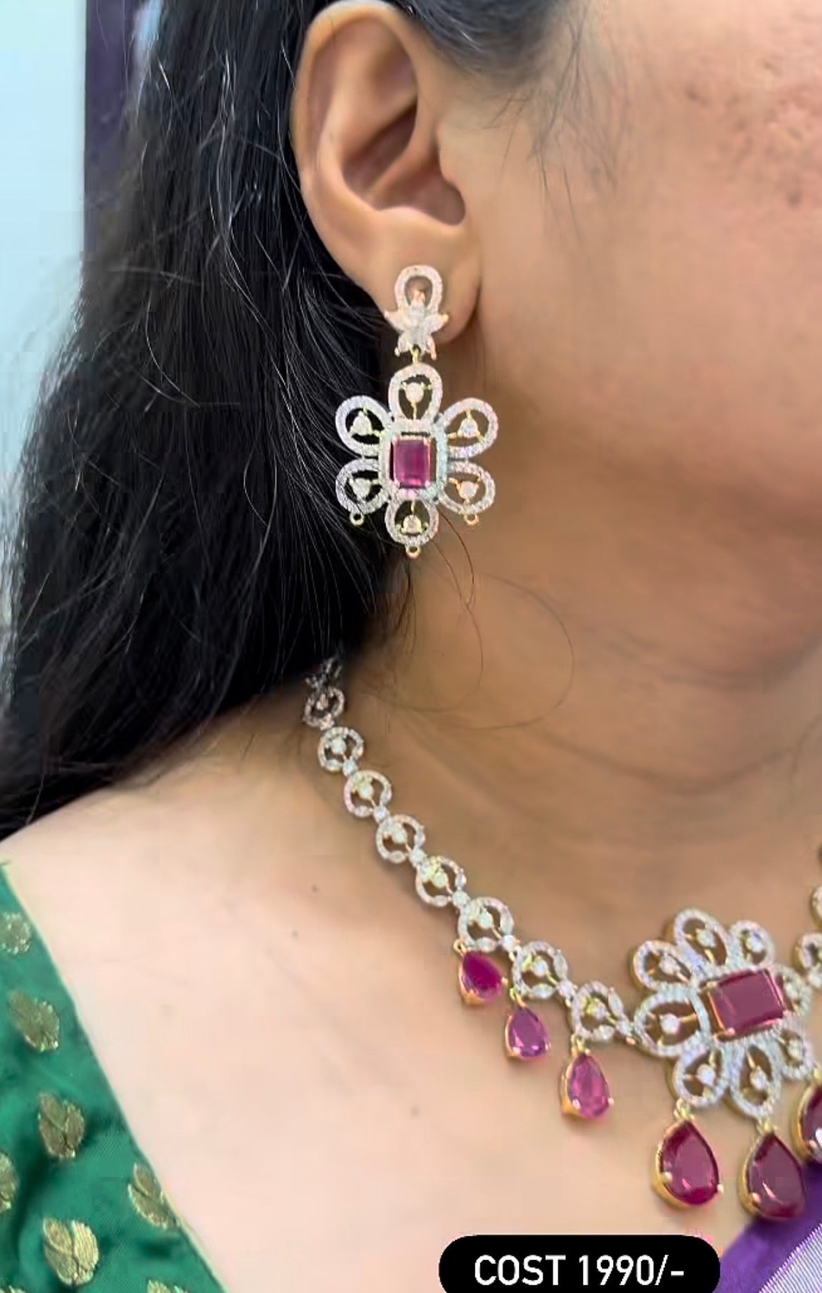 Beautiful GJ polish ruby stone necklace