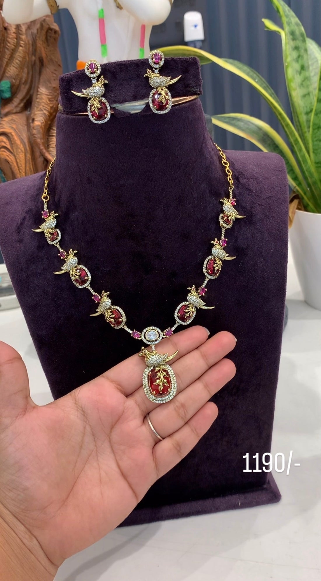 Beautiful red parrot necklace
