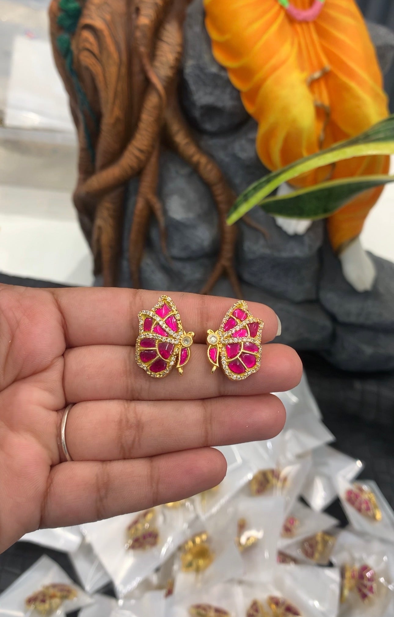 Beautiful Jadav butterfly earrings