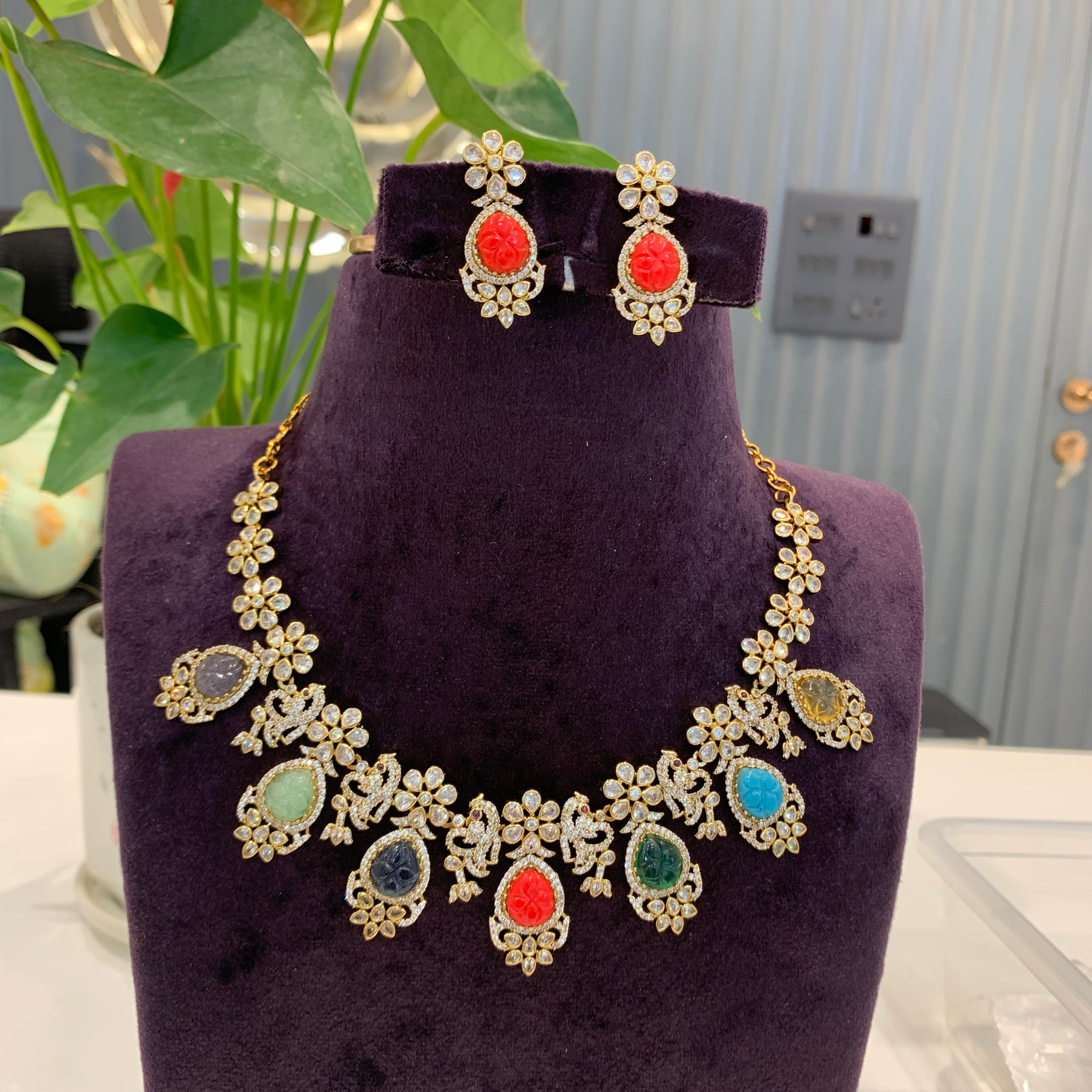 Beautiful navarathana necklace