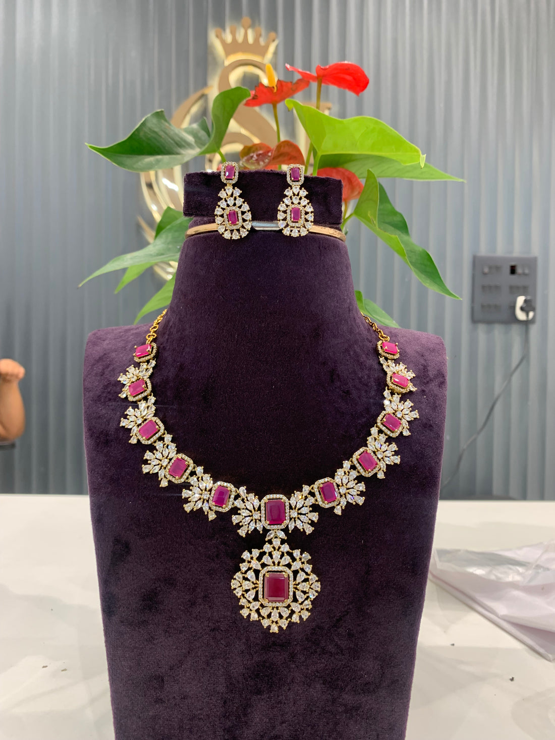 Beautiful ruby stone necklace