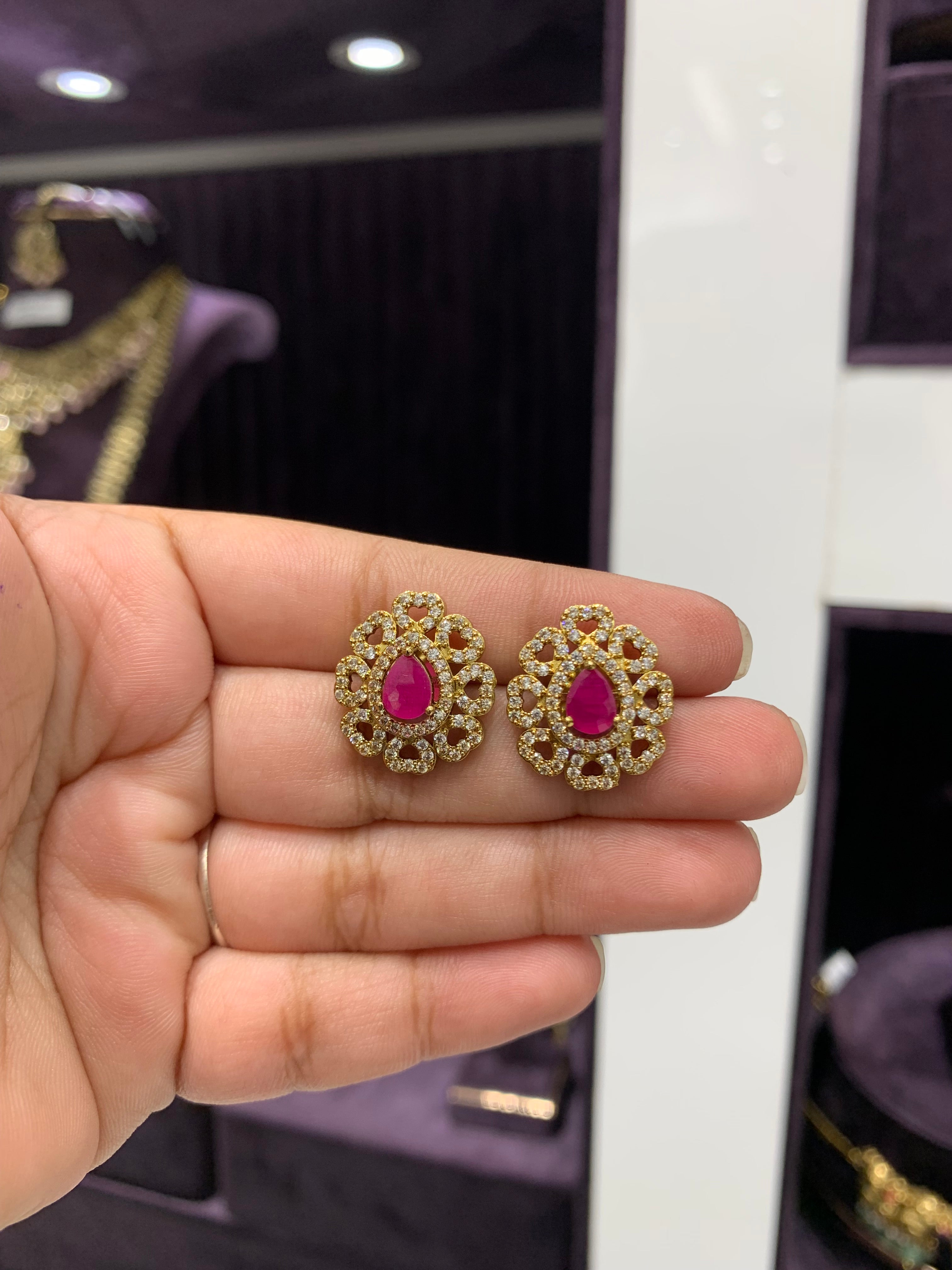 Beautiful ruby studs
