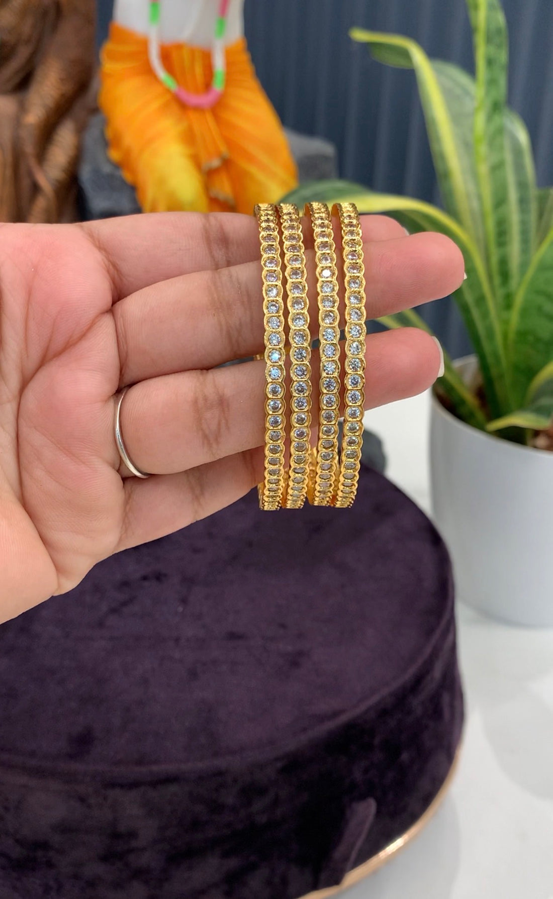 Beautiful White stones Bangles