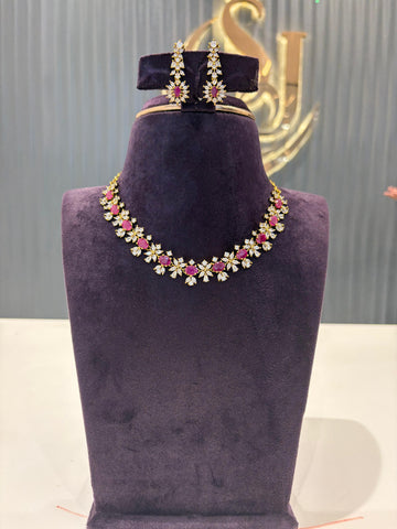 CZ ruby necklace
