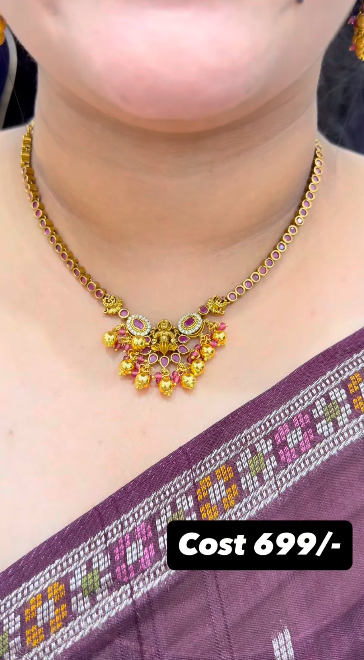Beautiful ruby traditional necklace