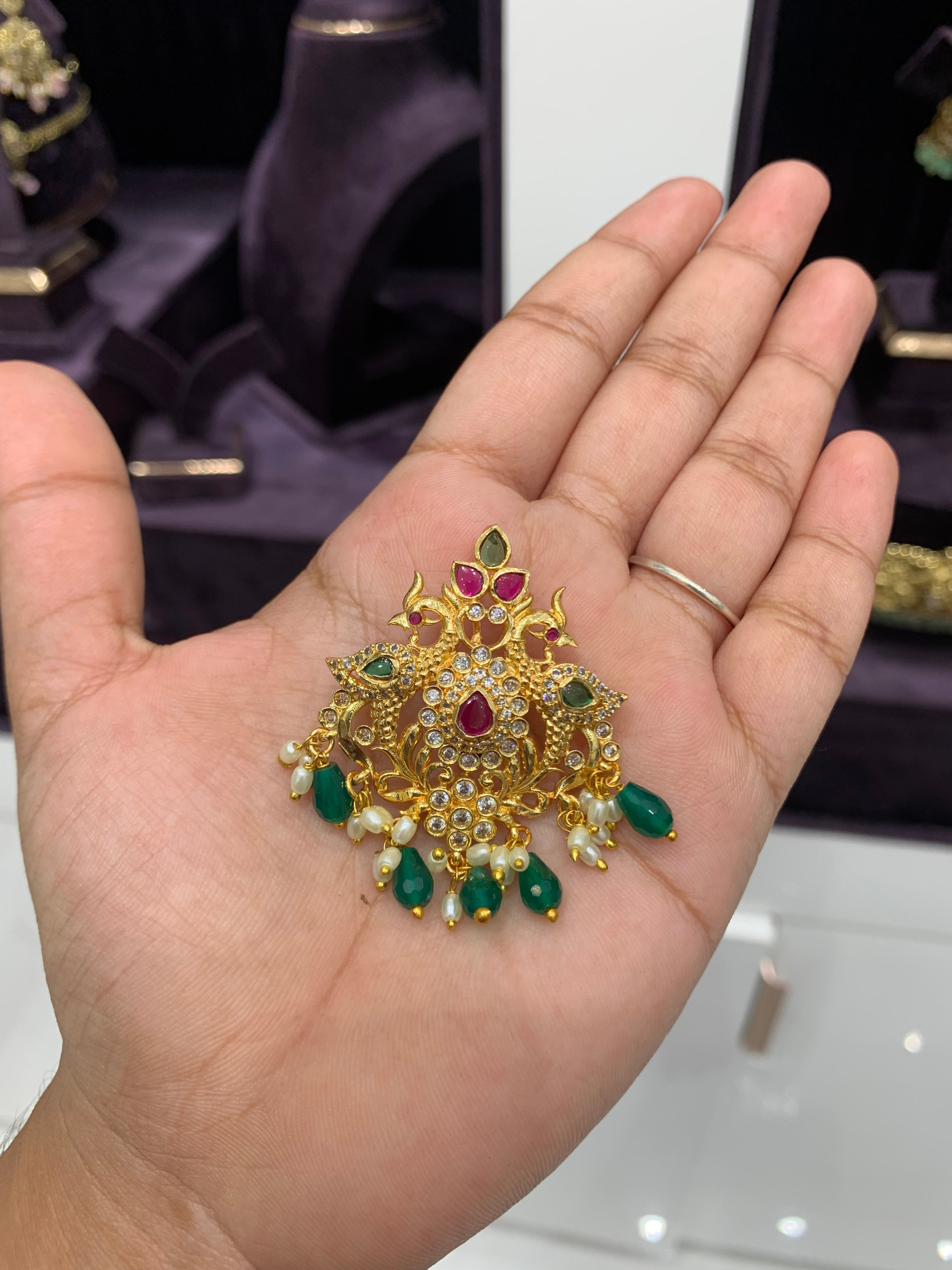 Beautiful CZ pendant with backhook