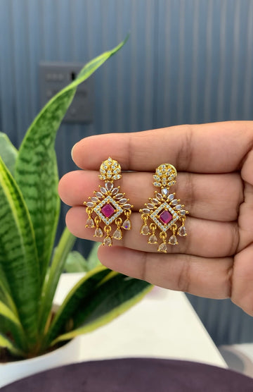 Beautiful pink stone earrings