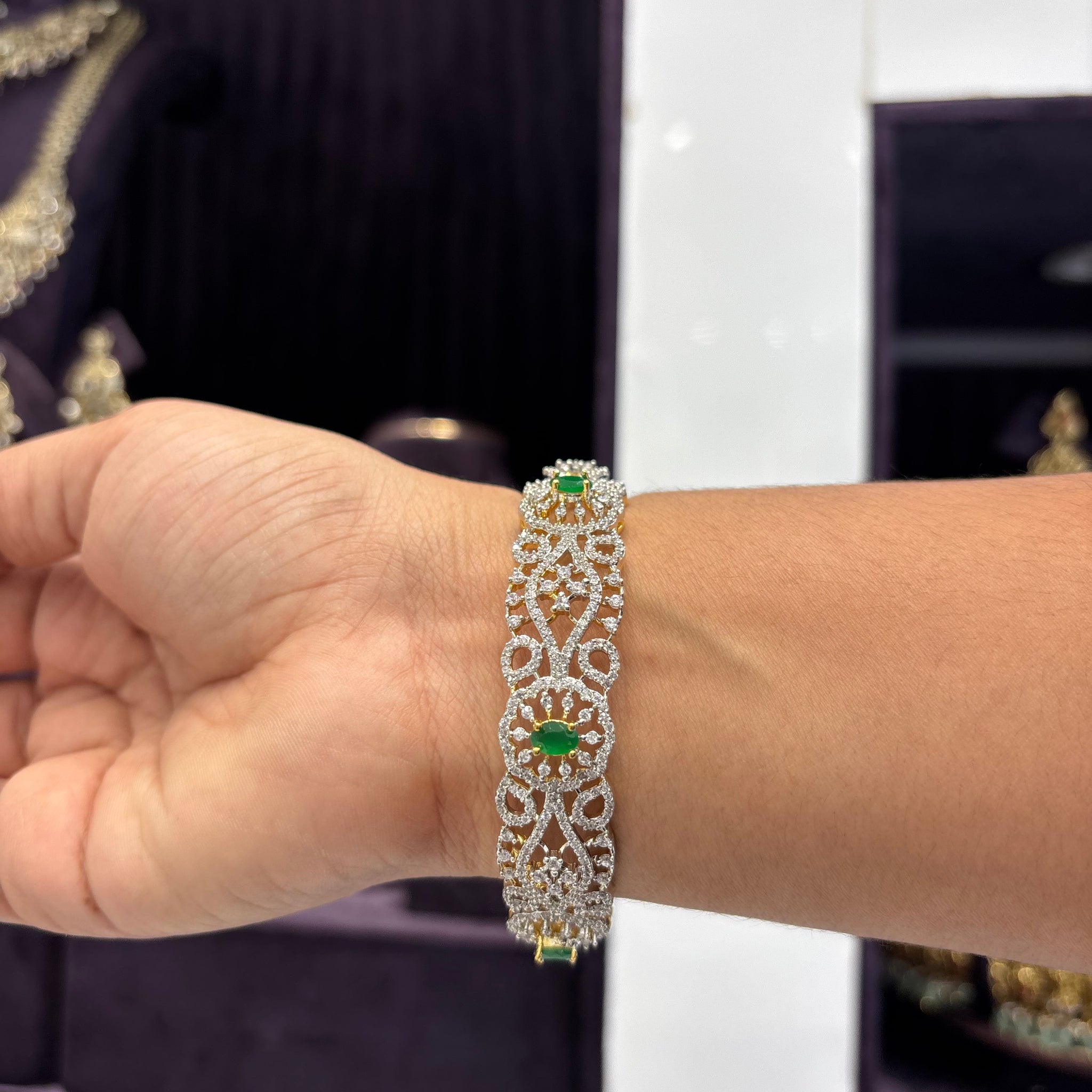 GJ Green Stone Bangle