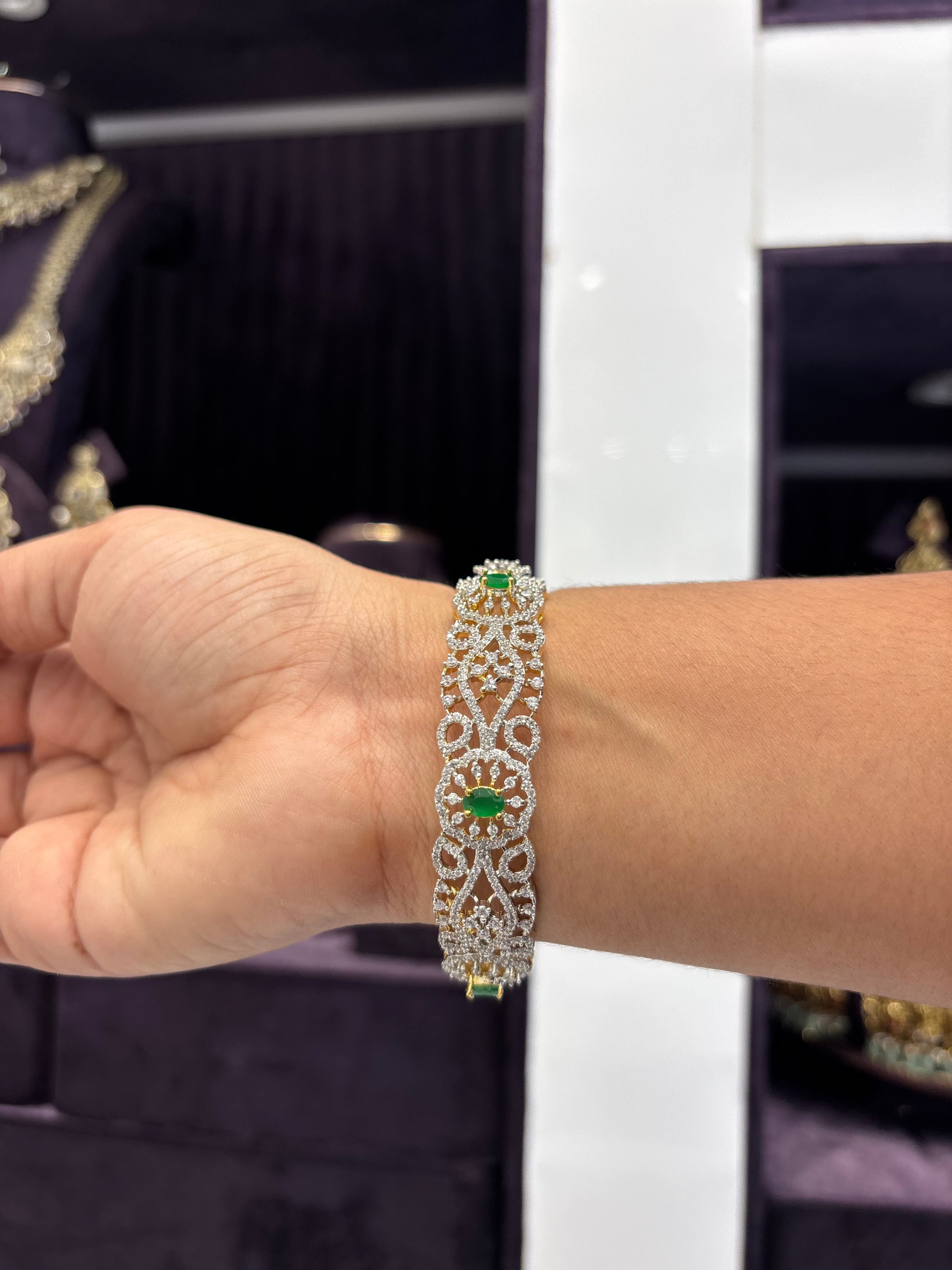 GJ Green Stone Bangle