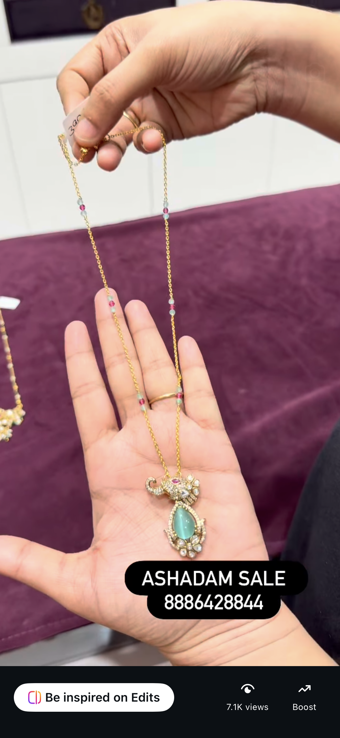 Beautiful Pendent With Customised Chandraharam Chain
