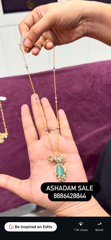Beautiful Pendent With Customised Chandraharam Chain