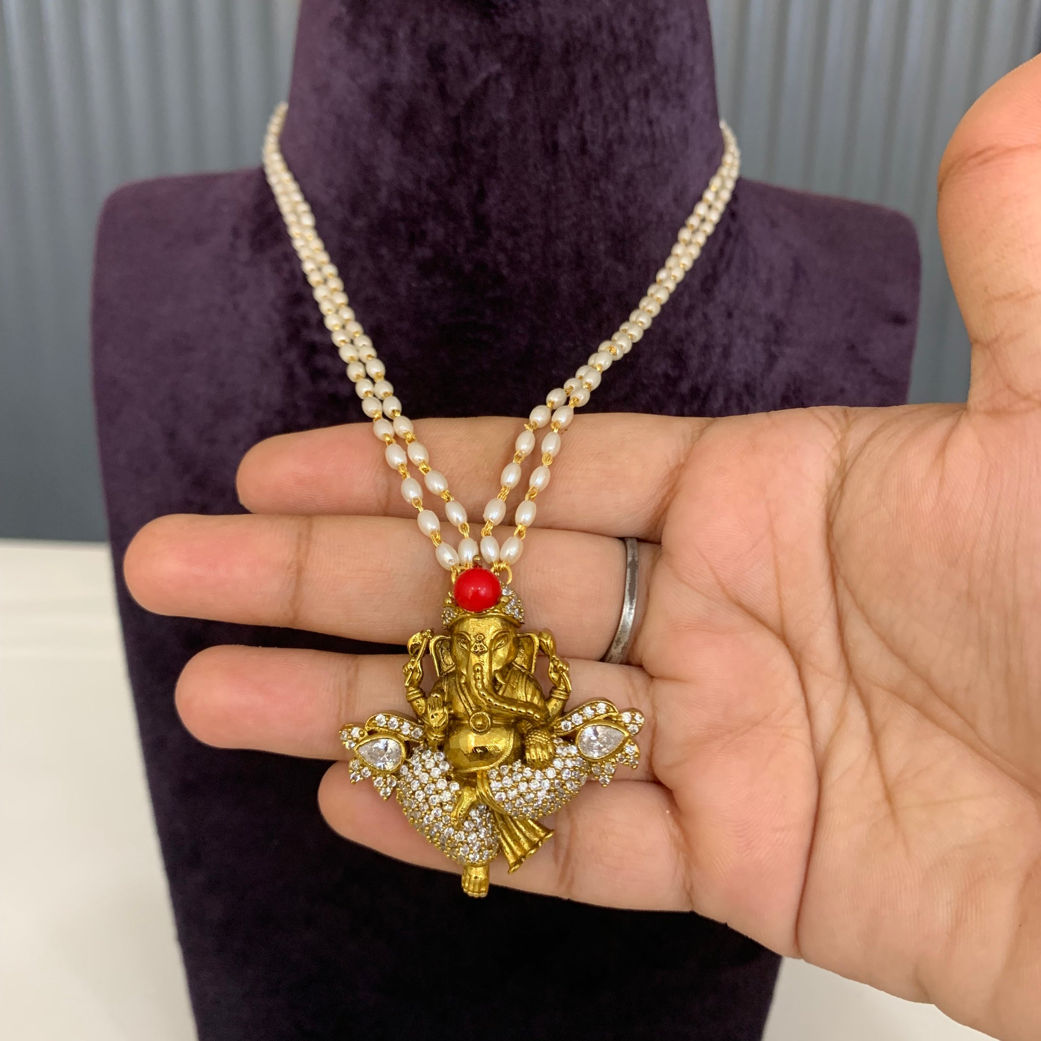 Beautiful Ganesh pearls chain