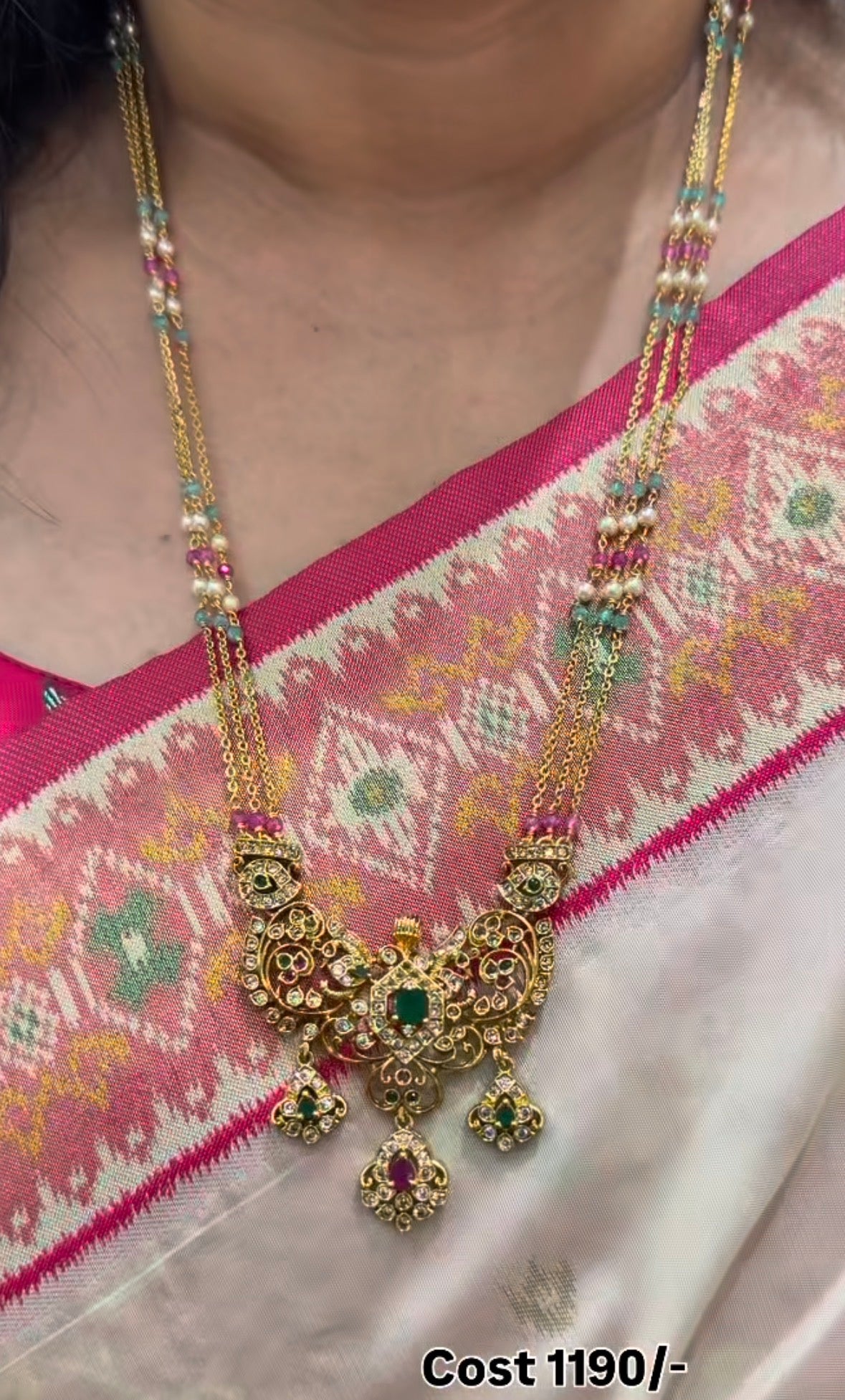 Beautiful Pendent with chandraharam Chains