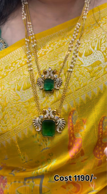 Beautiful Pendents with 2 step Chandraharam Chain