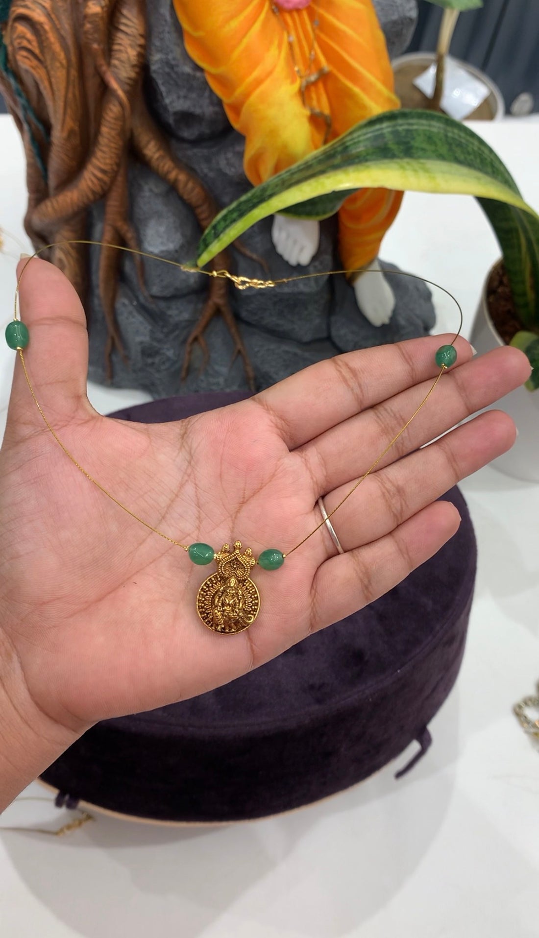 Beautiful Lakshmi devi Pendent with Invisible chain