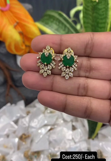 Beautiful green stone studs