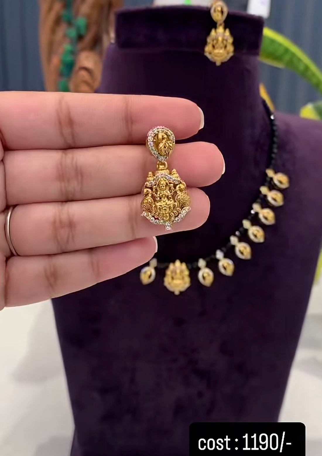 Beautiful Lakshmidevi Customised Blackbeads