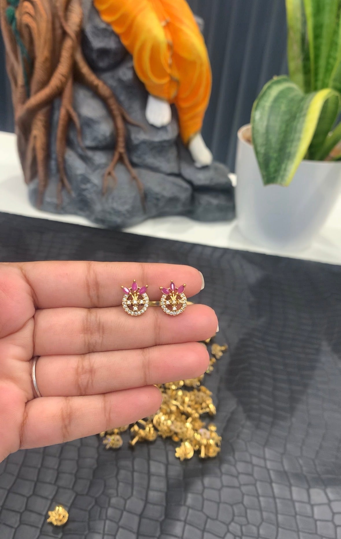 Beautiful screwback ruby studs