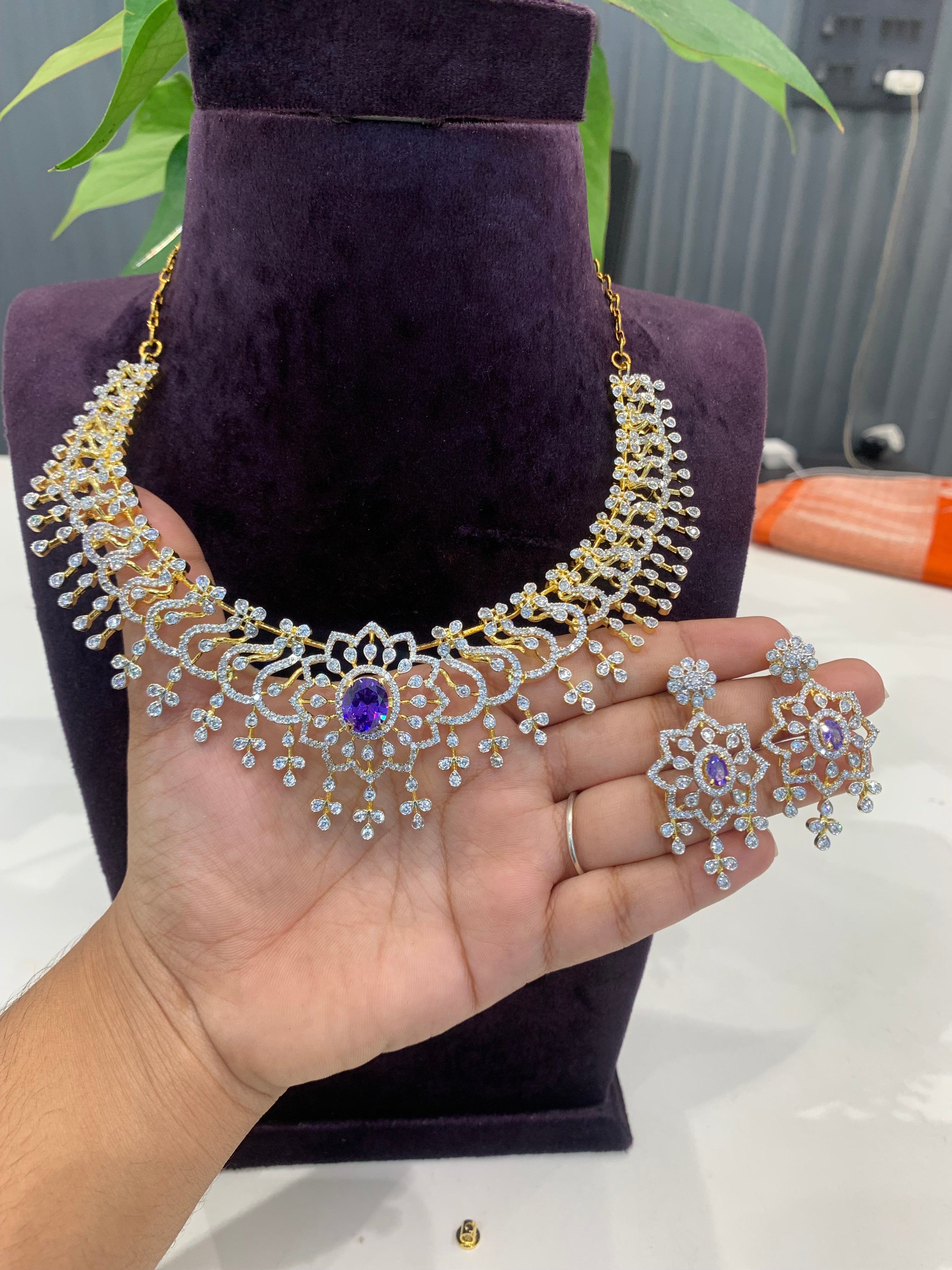 Beautiful GJ polish changeable stone  neckset set