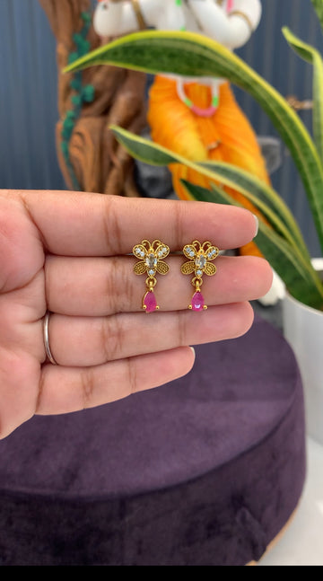 Beautiful butterfly screwback studs