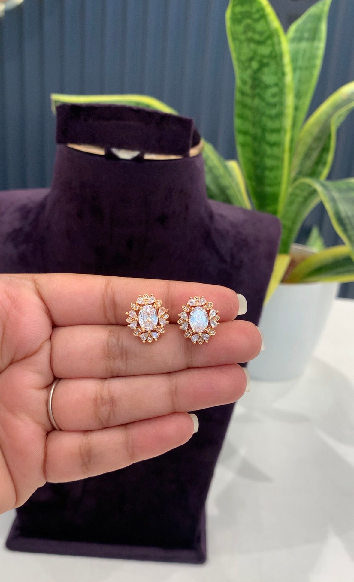 Beautiful rose gold studs