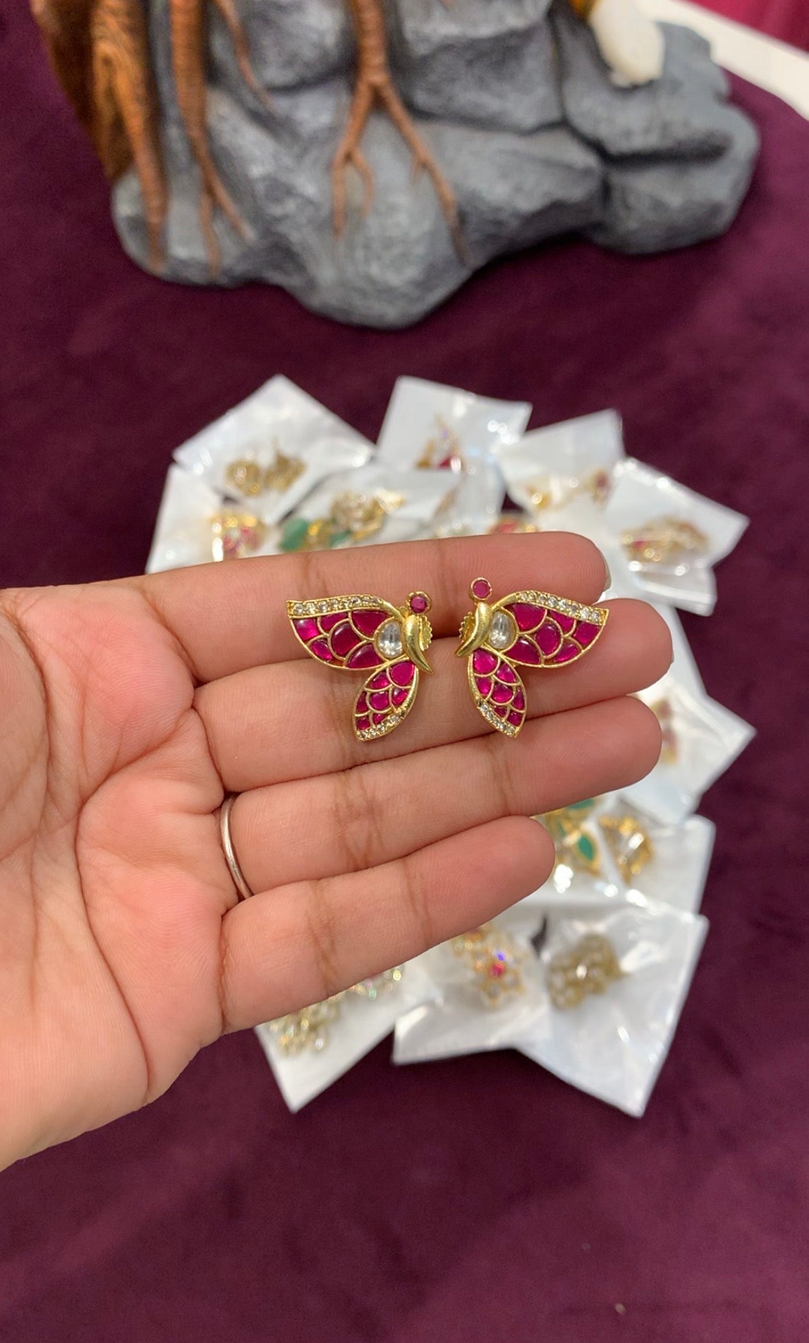 Beautiful jadav butterfly studs