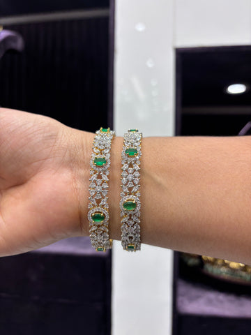 GJ Green Stone Bnagles