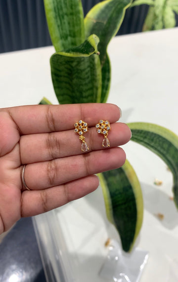 Beautiful cute white  studs with pushback