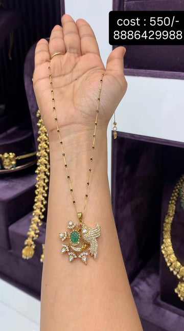 Beautiful customised pendant with metalic blackbeads