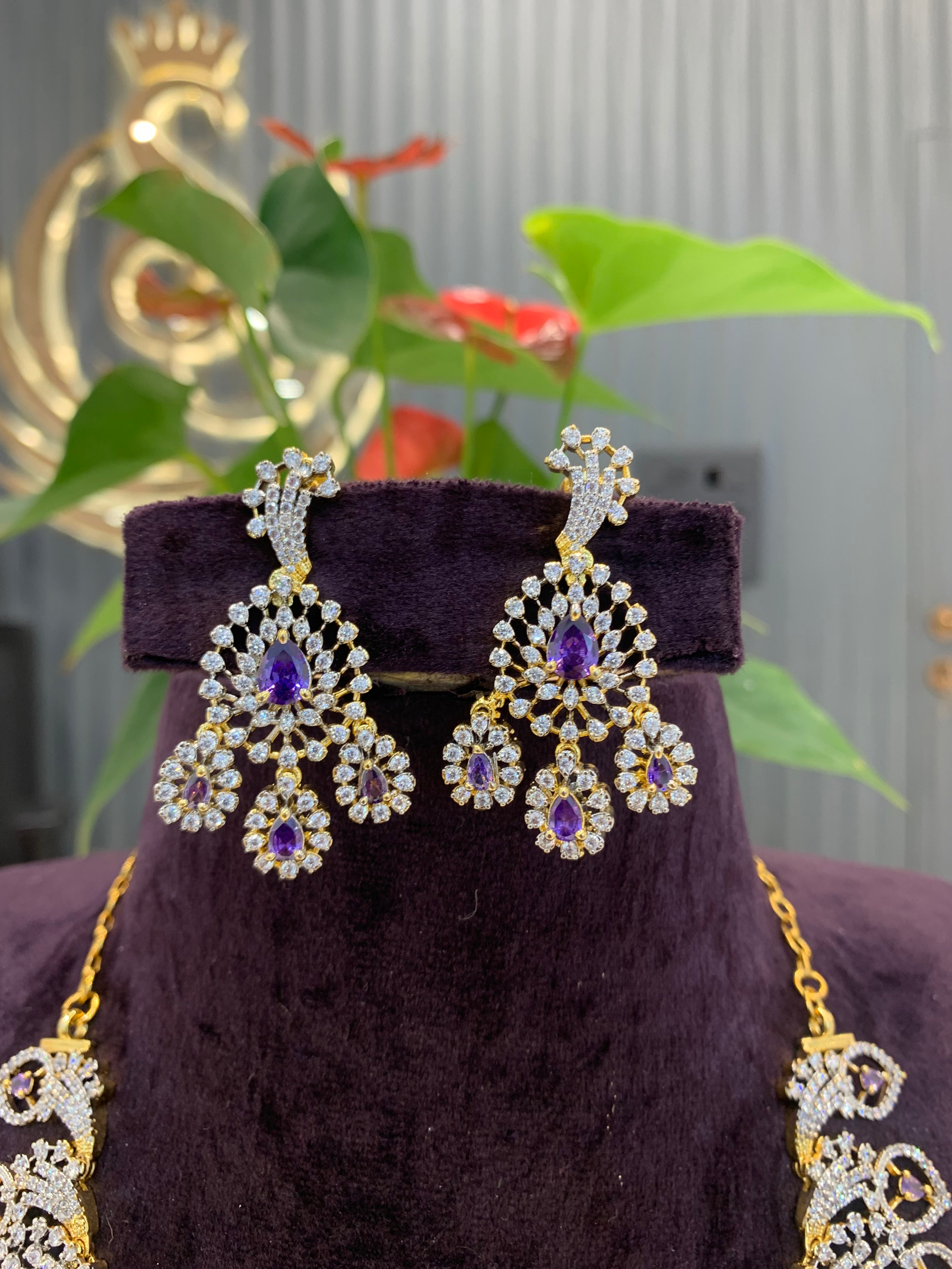Beautiful trendy purple colour GJ neckset