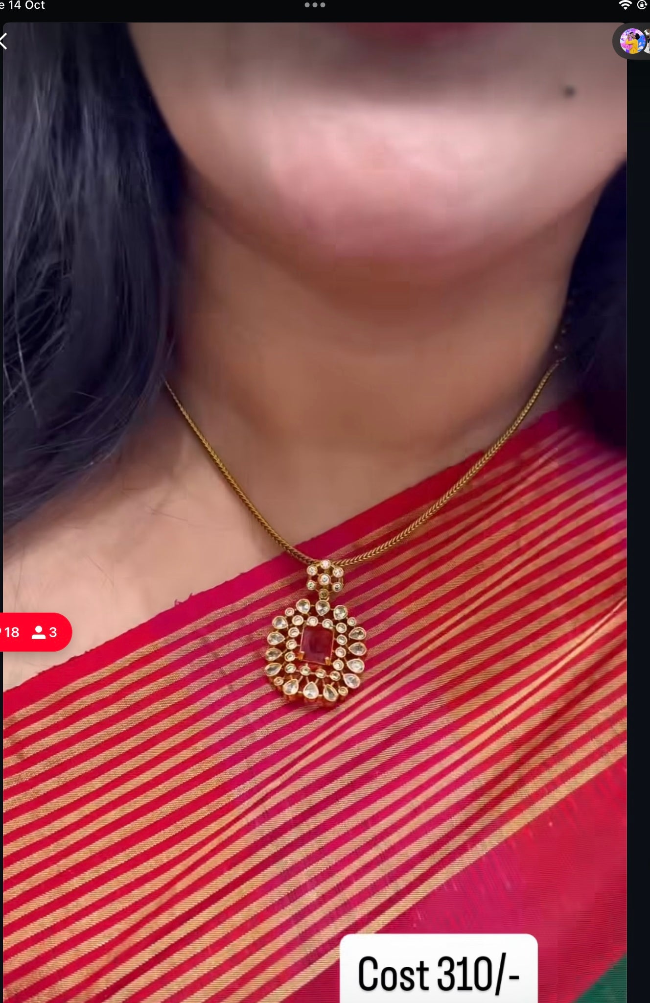 Beautiful red stone necklace