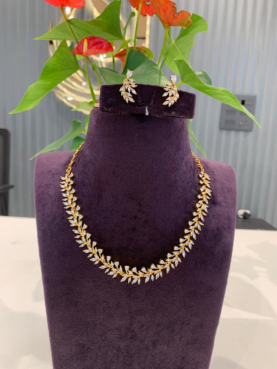 Beautiful simple white stone necklace