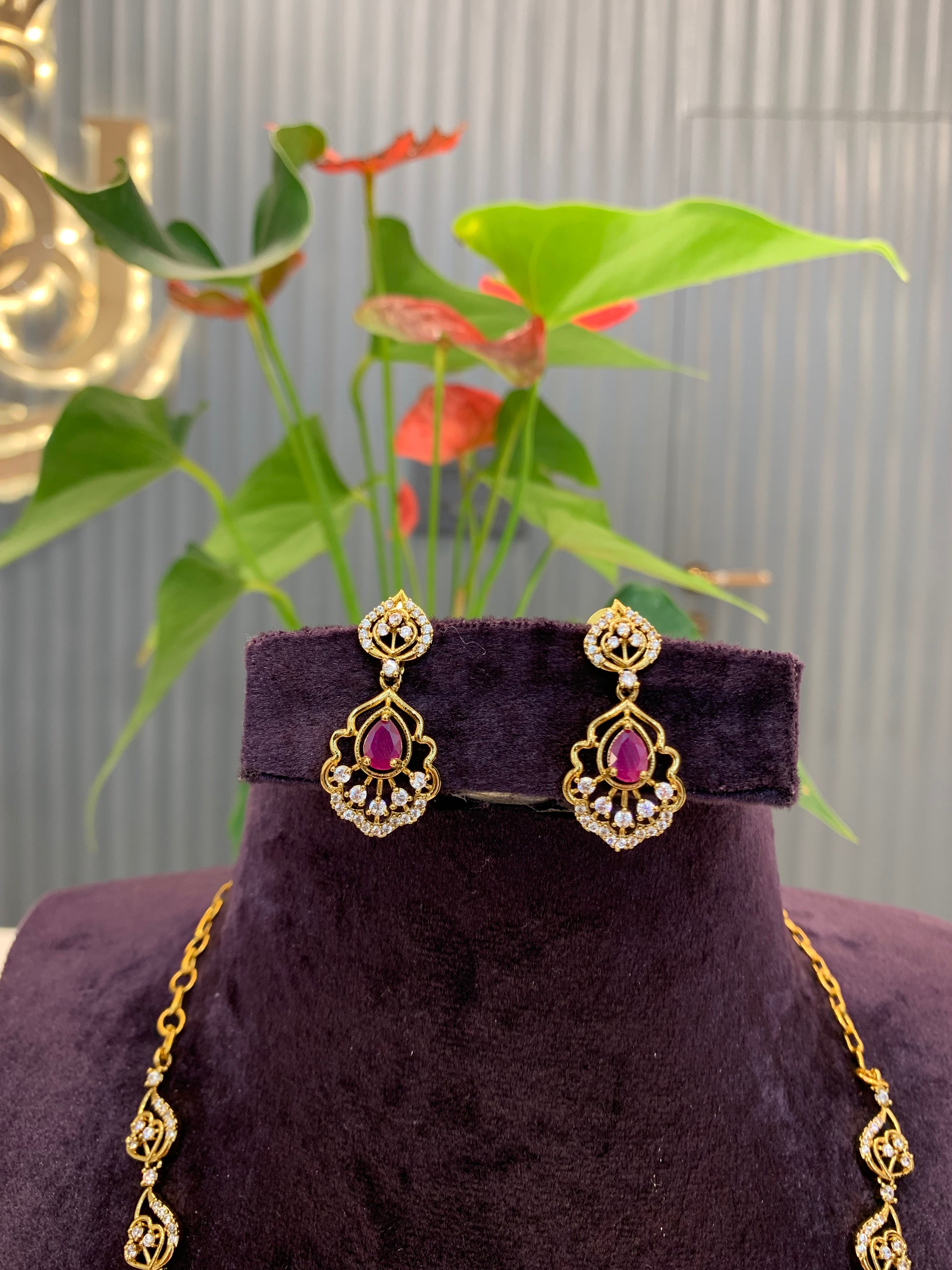 Beautiful ruby stone necklace