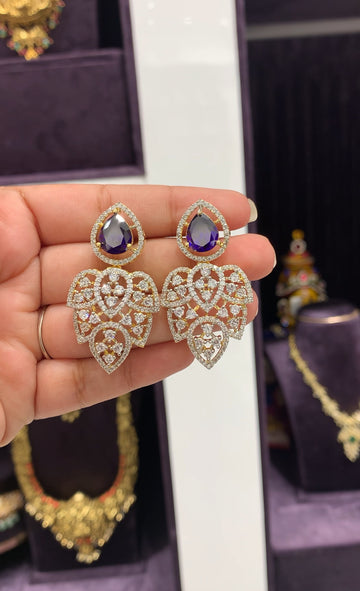 Beautiful voilet stone GJ earrings