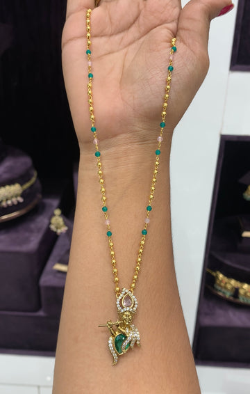 Cute Krishna locket with gold ball  chain