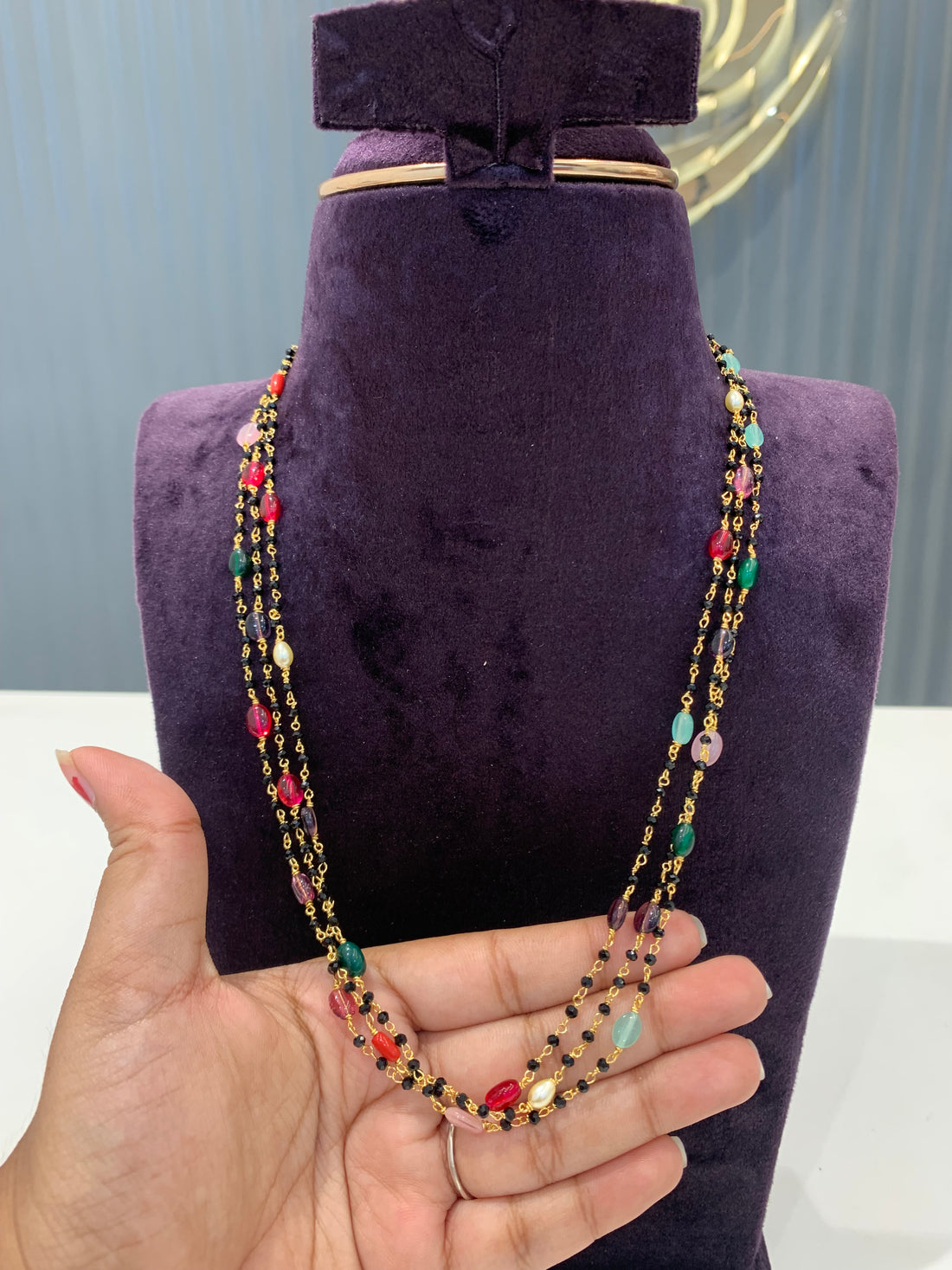 Beautiful Navarathna black beads