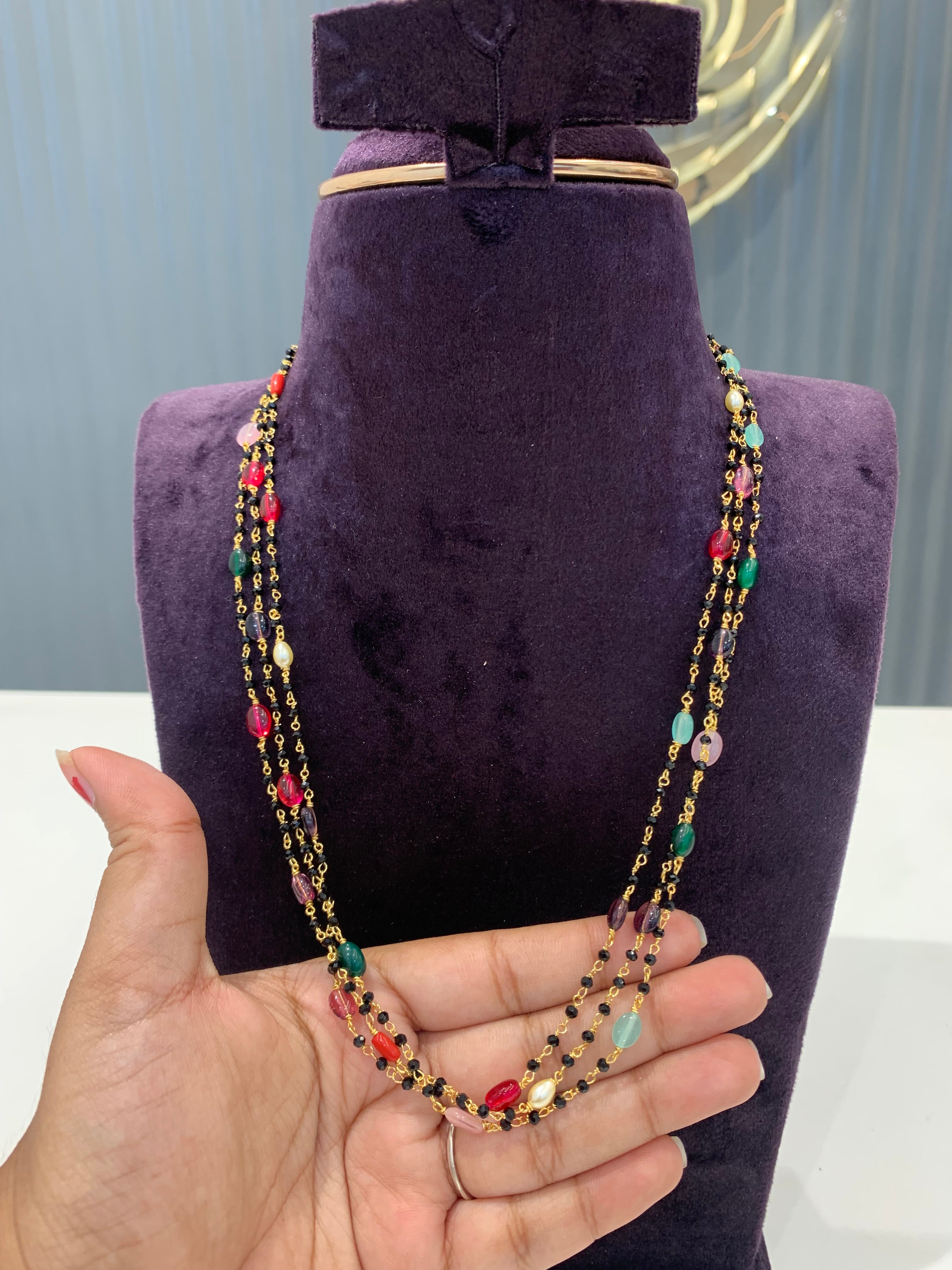 Beautiful Navarathna black beads