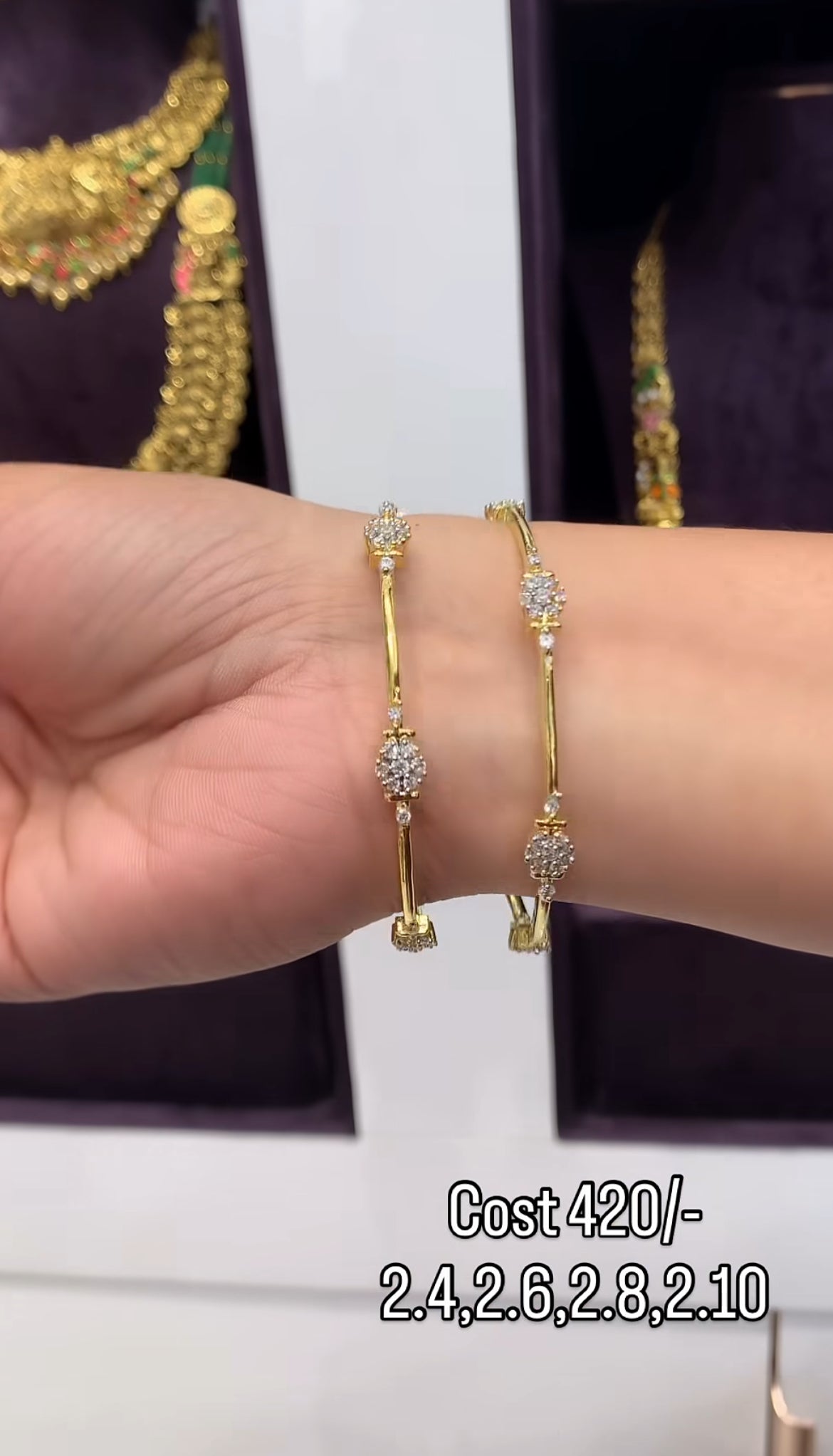 Beautiful diamond replica bangles set of 2