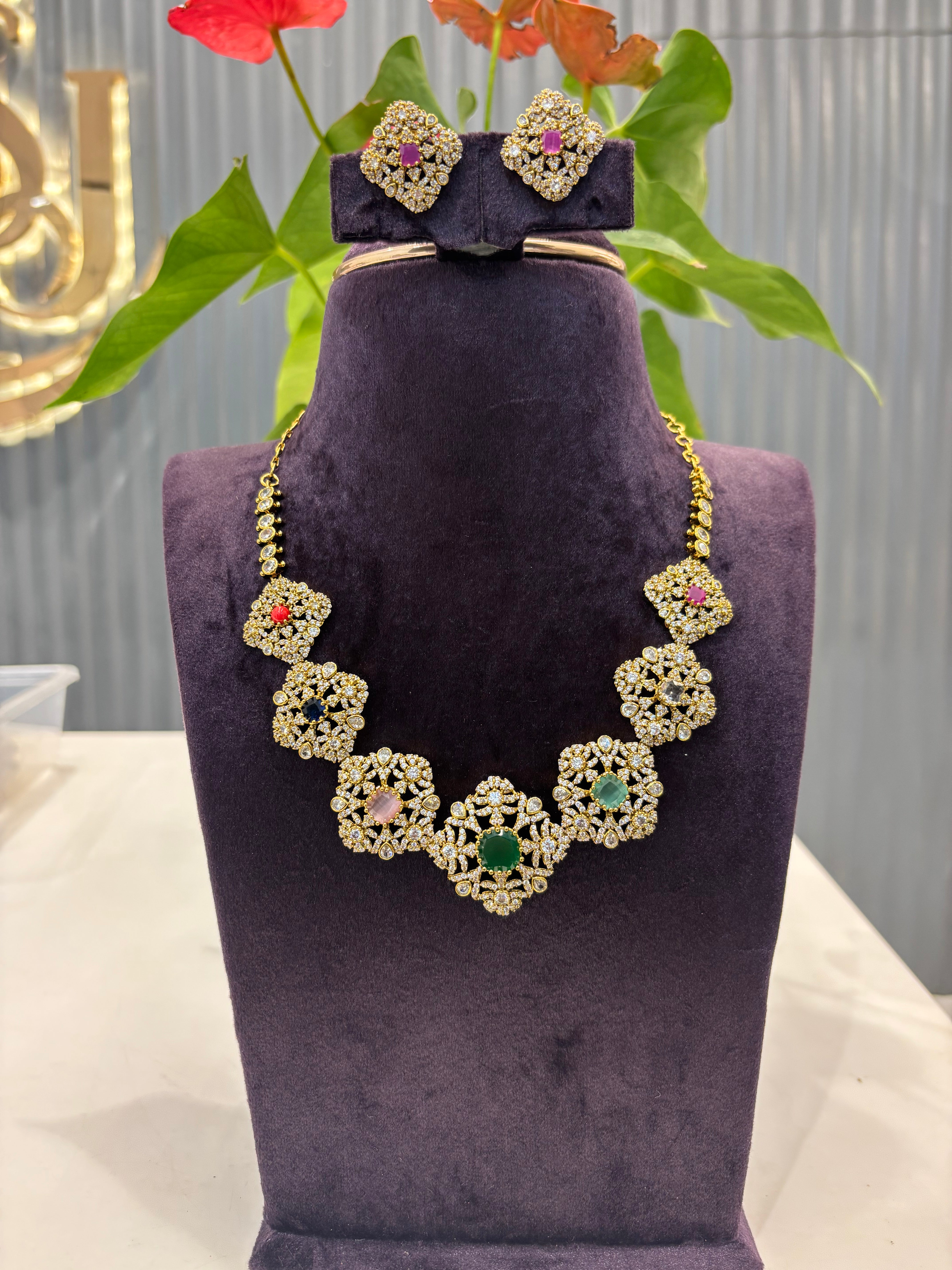 Beautiful Navarathna Victoria necklace