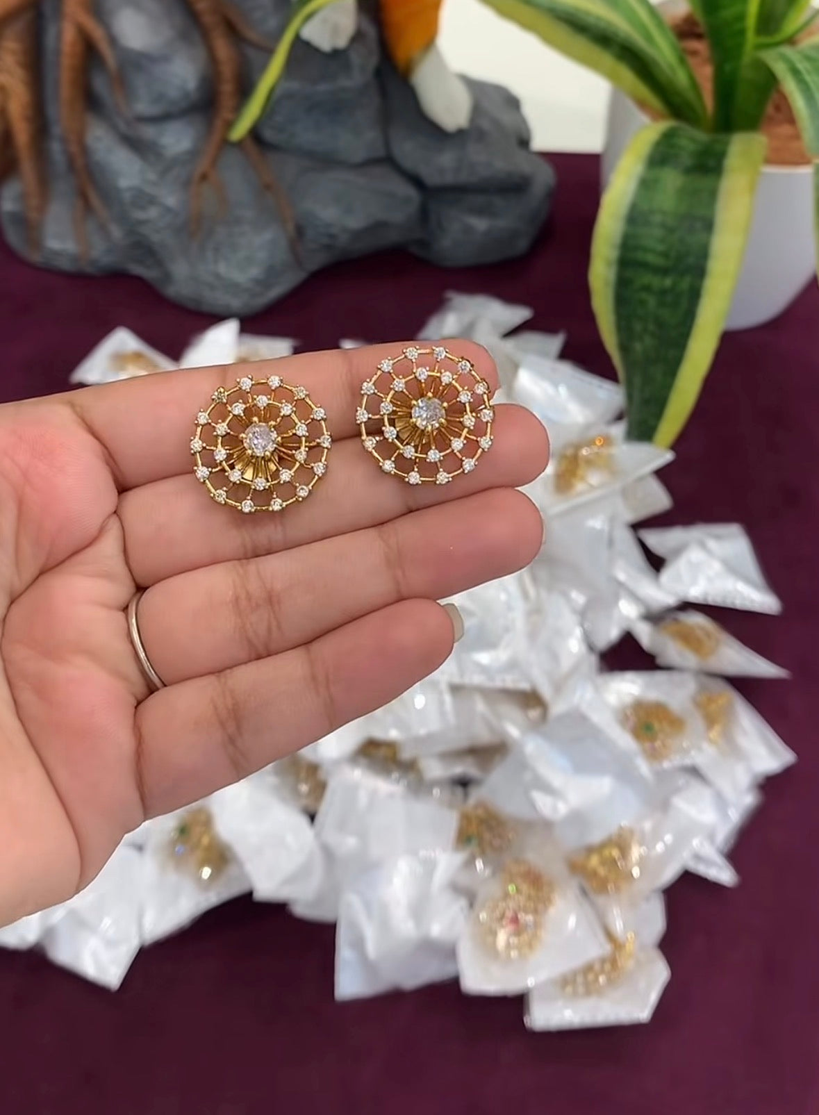 Beautiful white stone studs