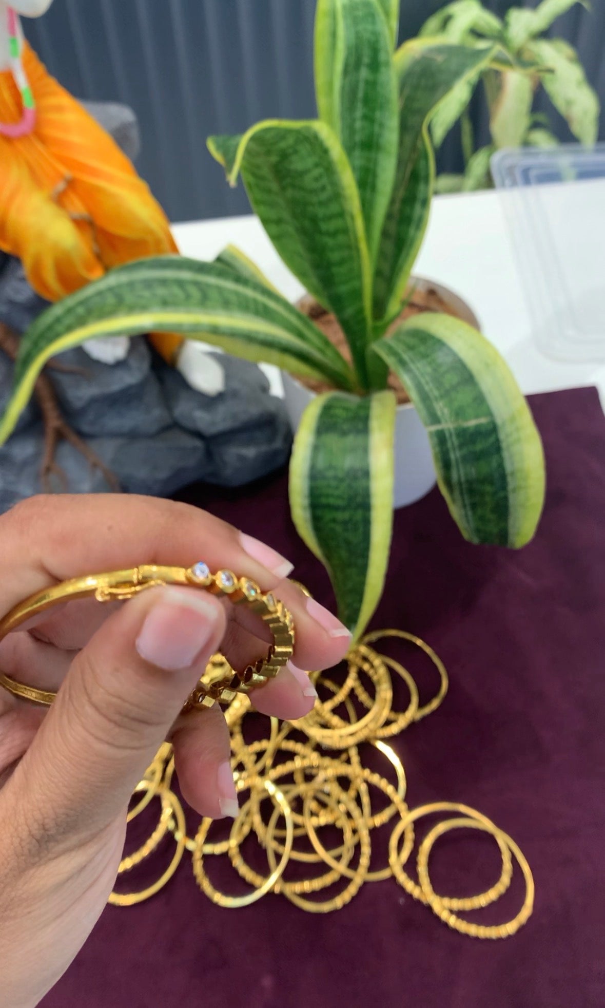 Beautiful uncut stone bracelet